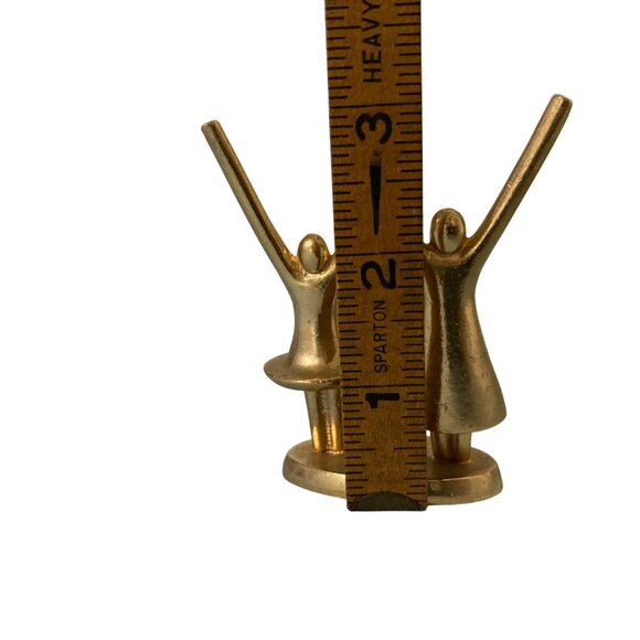 Vintage Gold Tone Dancing Couple Figurine Love - Picture 4 of 4